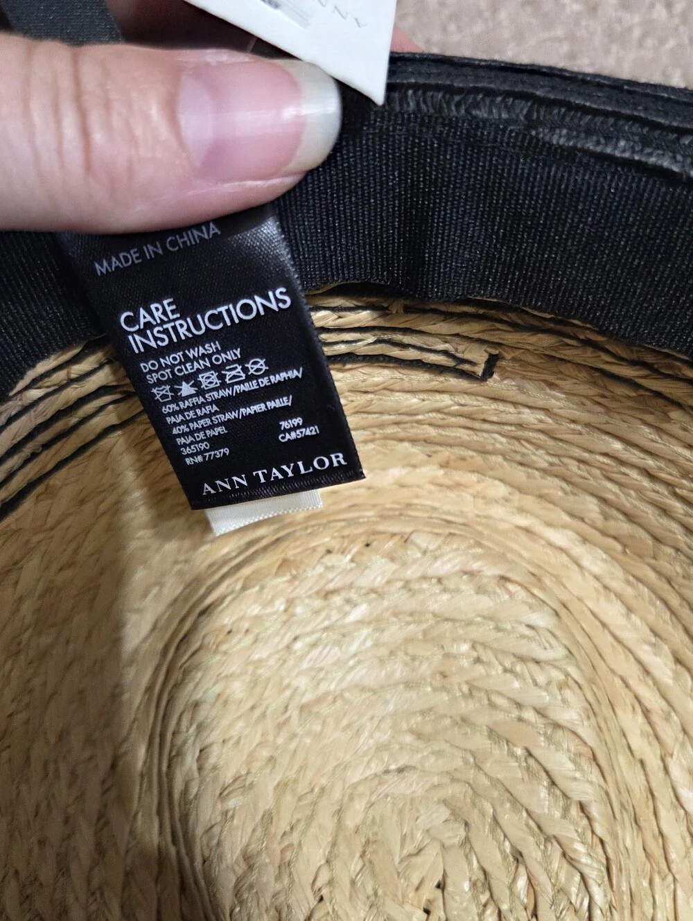 Ann Taylor New Straw Hat One Size Summer Beach Tropical Cruise Resortwear